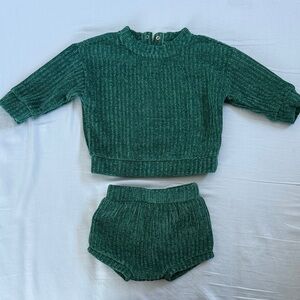 Cat & Jack green Ribbed Bloomer set 12m
